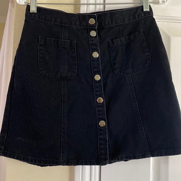 Urban Outfitters Dresses & Skirts - Urban Outfitters BDG Denim Black Button Mini Skirt